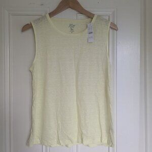 NWT J Crew Linen Muscle Tank - Size Small 100% Linen